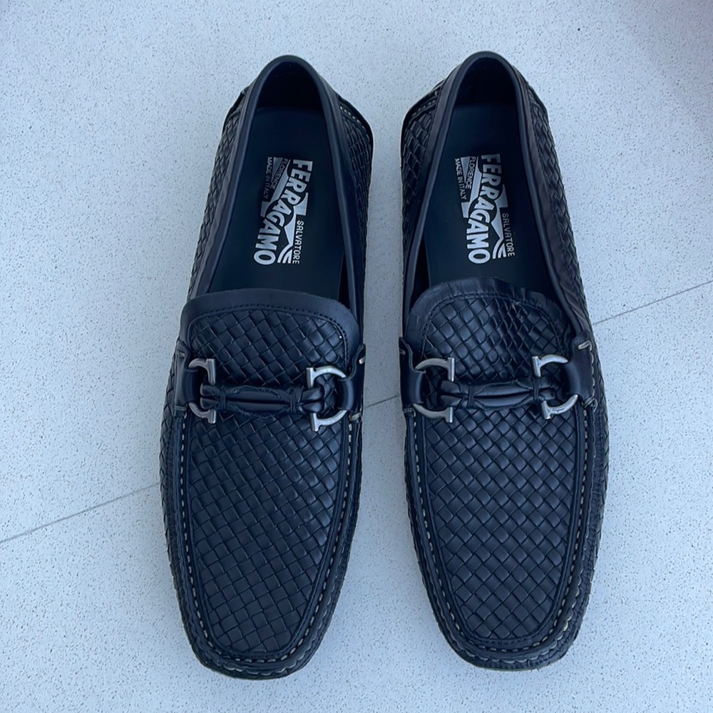 Loafers Black Parigi Basket Weave Driving Shoes